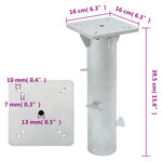 vidaXL Base de parasol enterré argenté 16x16x39 5 cm acier