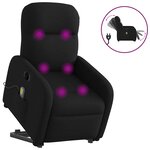 vidaXL Fauteuil inclinable de massage électrique Noir Tissu
