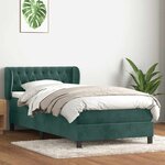 vidaXL Sommier à lattes de lit et matelas vert foncé 80x220 cm velours