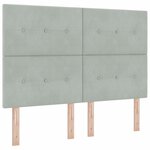 vidaXL Lit à Ressorts avec Matelas LED Gris clair 140 x 190 cm Velours