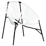 vidaXL Chaise œuf de jardin noir et blanc résine tressée