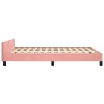 vidaXL Cadre de lit et tête de lit sans matelas rose 140x200cm velours