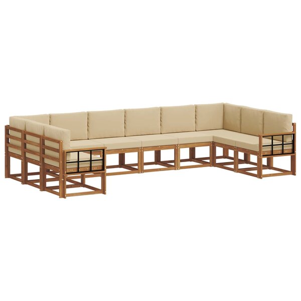 vidaXL Ensemble de canapés d'extérieur 10 Pièces Naturel et Beige