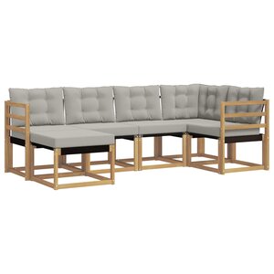 vidaXL Ensemble de canapés d'extérieur 6 Pièces Blanc et gris clair
