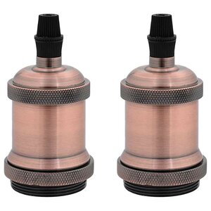 vidaXL Douilles de lampe 2 Pièces bronze rouge E27