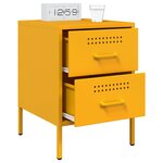 vidaXL Table de chevet jaune moutarde 36x39x50 5 cm acier