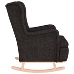vidaXL Fauteuil avec pieds à bascule en bois d'hévéa Noir Tissu