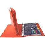 Classeur 4 anneaux 30 mm polypropylène Opaque A4 maxi Rouge EXACOMPTA