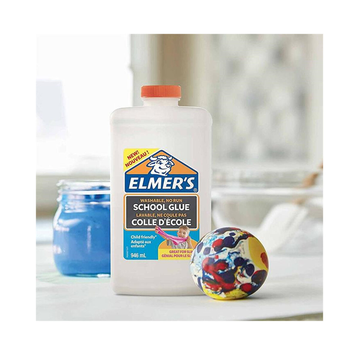 Elmer's colle d'école liquide blanche lavable et adaptée aux