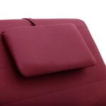 vidaXL Chaise longue de massage et oreiller Rouge bordeaux Similicuir