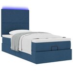 vidaXL Cadre de lit ottoman avec matelas bleu 90x190 cm tissu