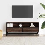 vidaXL Meuble TV chêne marron 100x34 5x40cm bois d'ingénierie et métal