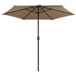vidaXL Parasol de jardin et mât en aluminium 270x246 cm Taupe