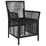vidaXL Chaise d'Extérieur avec coussin 4 Pièces Noir et Crème polyrotin