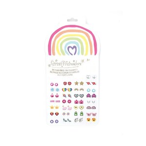 Set de 30 paires de boucles d oreilles autocollants Rainbow Love
