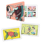 Carnet Proverbes - Prendre le taureau par les cornes - 12 timbres autocollants
