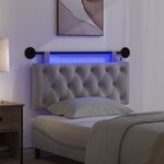 vidaXL Tête de lit suspendue Avec lumière LED Gris clair Velours