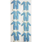 8 autocollants 3d - pyjamas bleus - baby shower