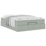 vidaXL Cadre de lit ottoman avec matelas gris clair 140x200 cm velours