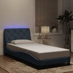 vidaXL Cadre de lit avec lumière LED gris foncé 90x190 cm velours