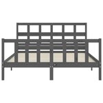 vidaXL Cadre de lit sans matelas gris bois de pin massif
