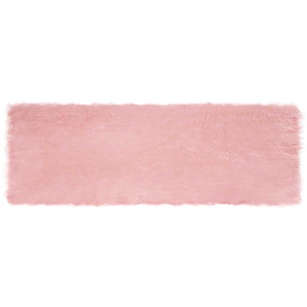 vidaXL Tapis en fausse Tafalla Rose 80 x 250 cm Polyester