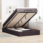 vidaXL Cadre de lit ottoman avec matelas marron foncé 120x200 cm tissu