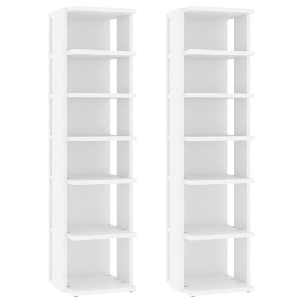vidaXL Armoires à chaussures 2 Pièces Blanc 27 5x27x102cm bois ingénierie