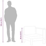 vidaXL Canapé central avec 1 accoudoir Blanc crème Acacia solide