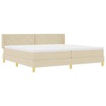 vidaXL Lit à ressorts avec matelas Crème 200 x 200 cm Polyester