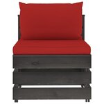 Vidaxl salon de jardin 6 pièces avec coussins bois imprégné de gris