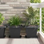 vidaXL Pots de plantes 24 Pièces Noir 38 x 38 x 30 cm Plastique