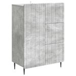 vidaXL Buffet Gris béton 66 x 34 5 x 91 5 cm Bois d'ingénierie