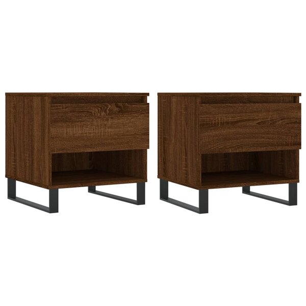 vidaXL Tables basses 2 Pièces chêne marron 50x46x50 cm bois d'ingénierie