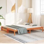 vidaXL Lit de jour avec lit gigogne cire marron 90x200 cm pin massif