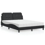 vidaXL Lit avec matelas noir 120x200 cm similicuir