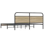 vidaXL Cadre de lit en métal sans matelas chêne fumé 183x213 cm