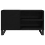 vidaXL Meuble à vinyles Chêne noir 85 x 38 x 48 cm Bois d'ingénierie