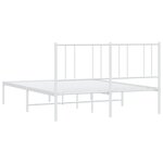 vidaXL Cadre de lit métal sans matelas et tête de lit blanc 140x190 cm