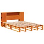 vidaXL Lit bibliothèque sans matelas cire marron 120x190cm bois massif