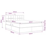 vidaXL Lit avec rangement et matelas Taupe 140 x 200 cm Velours