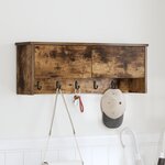 vidaXL Porte-manteau mural avec étagère Montage mural avec stockage avec porte Chêne fumé 80 x 20 x 30 cm