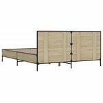 vidaXL Cadre de lit chêne sonoma 120x190 cm bois d'ingénierie et métal