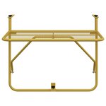 vidaXL Table de balcon Doré 60x40 cm Acier
