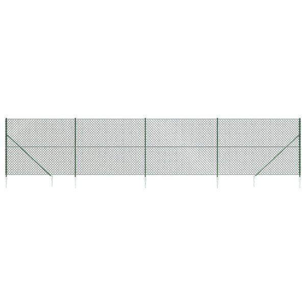 vidaXL Clôture à mailles losangées avec piquet d'ancrage vert 1 4x10 m