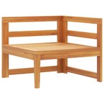 vidaXL Canapé d'angle avec coussins blanc crème Bois d'acacia solide