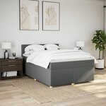 vidaXL Sommier à lattes de lit avec matelas Gris foncé 160x200cm Tissu