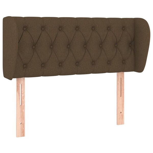 vidaXL Tête de lit avec oreilles Marron foncé 103x23x78/88 cm Tissu
