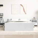 vidaXL Cadre de lit sans matelas blanc 140x190 cm