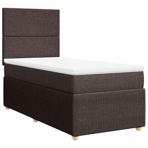 vidaXL Sommier à lattes de lit avec matelas Marron foncé 90x190 cm